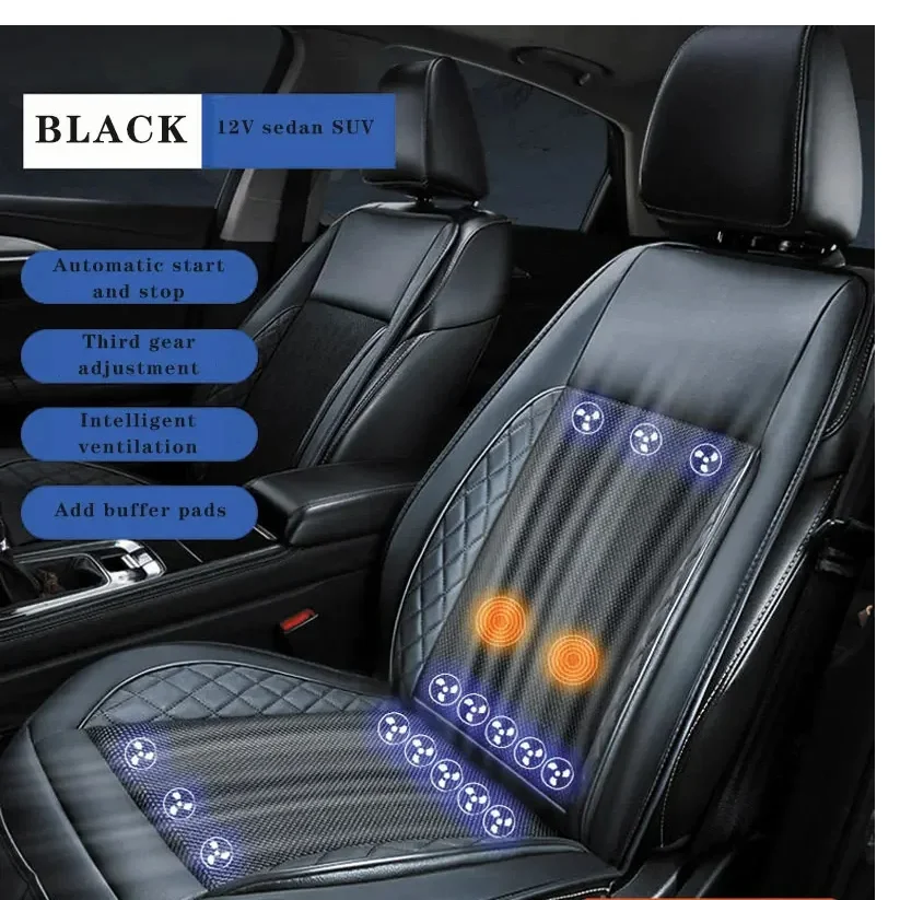

12/24V Ventilation Massage Seat Cushion Breathable Heat Dissipation And Cooling Massage Seat Mat Summer Car Interior Seat Pad