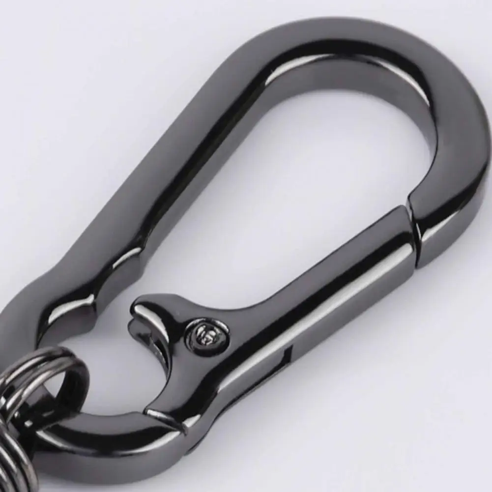 Spring Clip Keychain Men's High Strength Keychain Buckle Elastic Spring Anti-lost Car Key Holder Electroplated Mountaineering