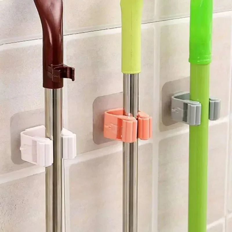 Ganchos adhesivos multiusos para pared, organizador de fregonas, soporte para cepillos y escobas, gancho para cocina y baño, ganchos resistentes, 1/3 piezas