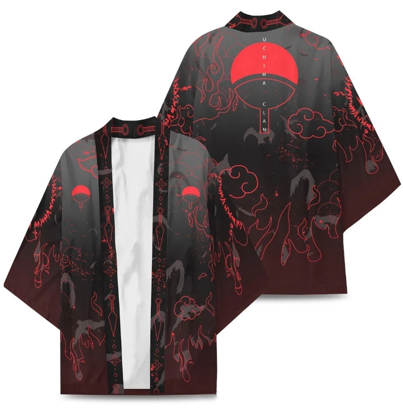 Anime Kakashi Cloak Akatsuki Uchiha Itachi Kimono Cosplay Wafuku Kurama 3D Printing Yukata Cardigan Jacket Sportswear Halloween