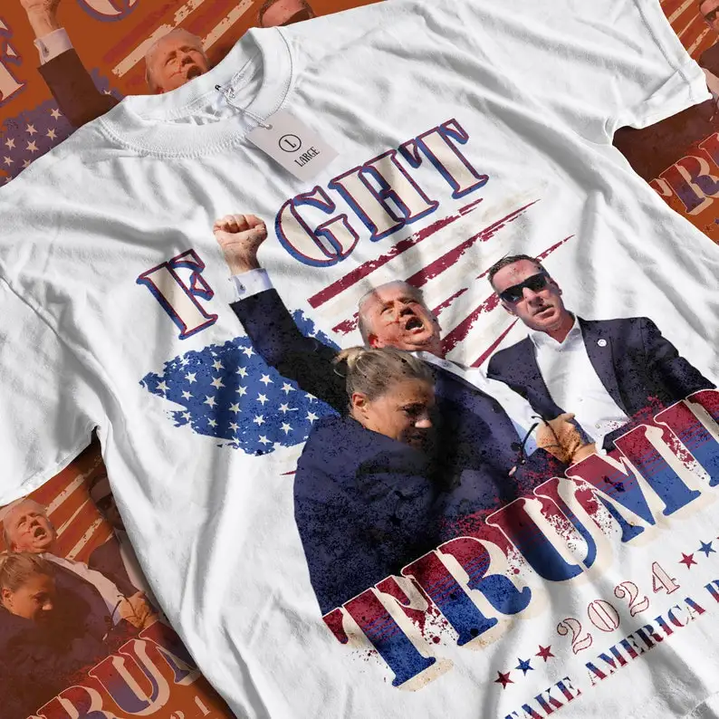 Trump Shot - Fight - Take America Back - Aesthetic 2024 Donald Trump Vote US Election Great MAGA Graphic Unisex T-Shirt