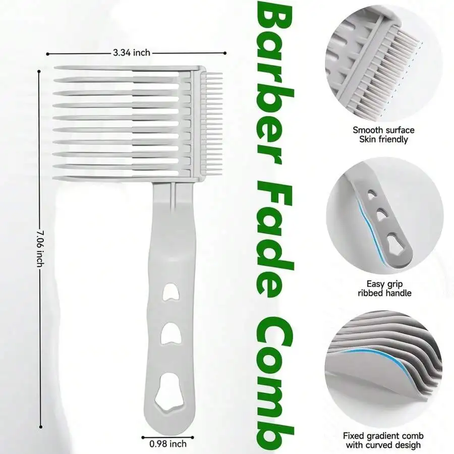 

Professional Barber Fade Comb With Ribbed Handle For Salon Home Use