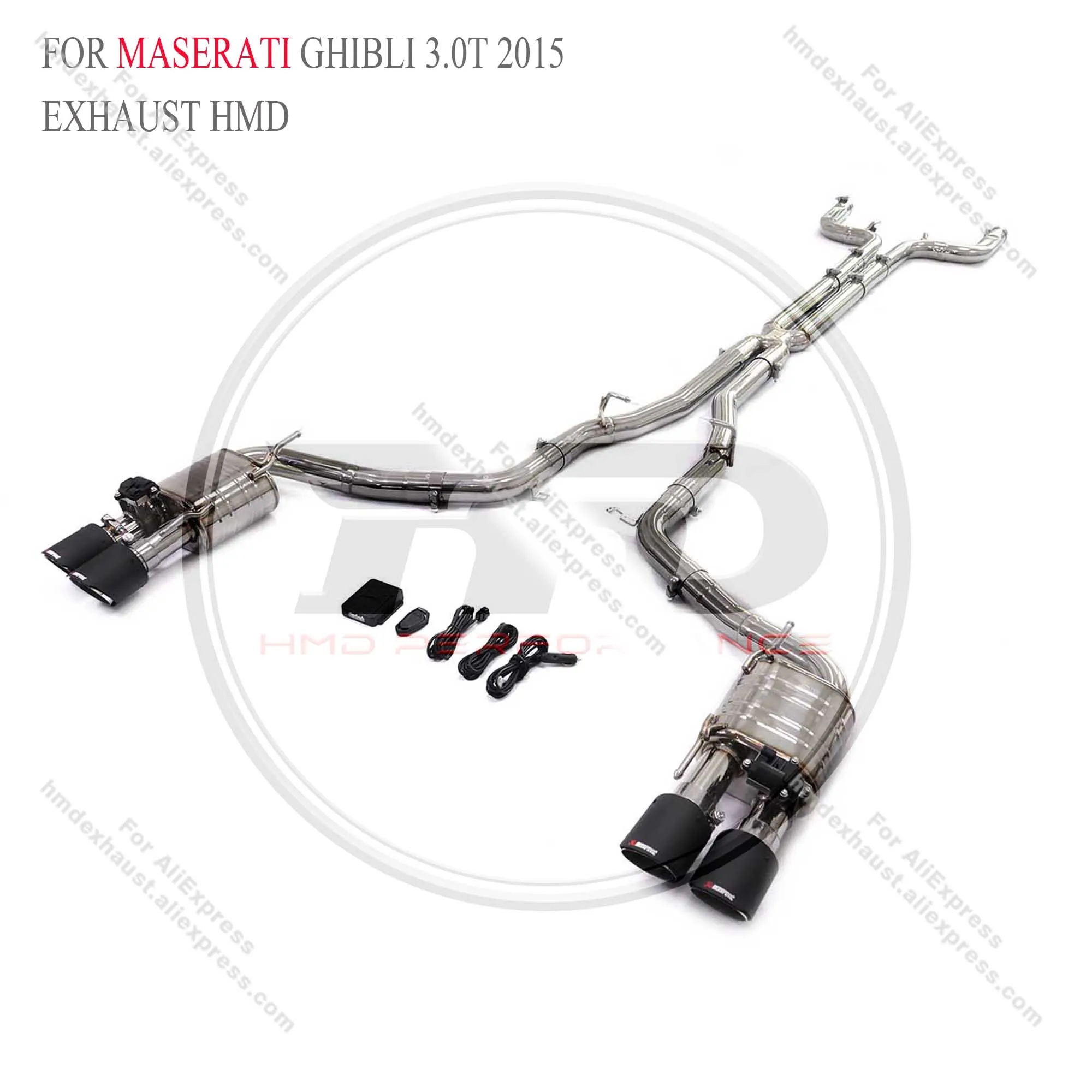 HMD Stainless Steel Exhaust System Performance Catback for Maserati Ghibli 3.0T 2015 Valve Muffler