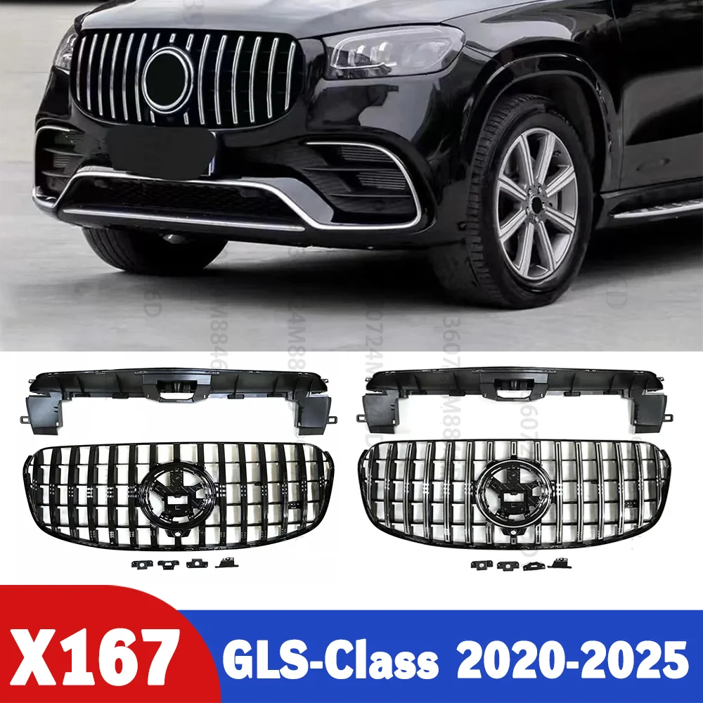 

AMG Style Front Hood Grille For Benz GLS Class X167 2024 2025,Compatible with GLS400 GLS450 GLS580 Models