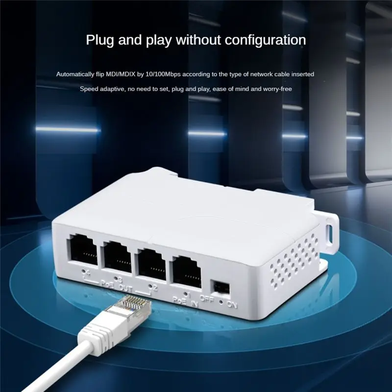A41Z-1 إلى 3 منافذ Poe موسع Poe مكرر IEEE802.3Af لموسع نقل IP لكاميرا POE Switch NVR IP