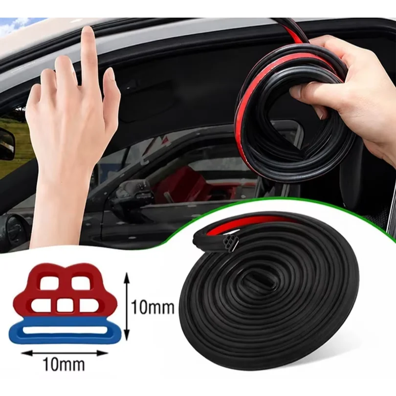 Rubber Car Door Sealing Strip 3-Layer Waterproof Noise Insulation Seal Strips Car Door Interior Seal Protector Sticker