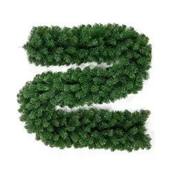 2.7M Artificial Green Christmas Garland Wreath Christmas Pine Tree Rattan Ornament Xmas Tree Rattan Banner Hanging Ornament