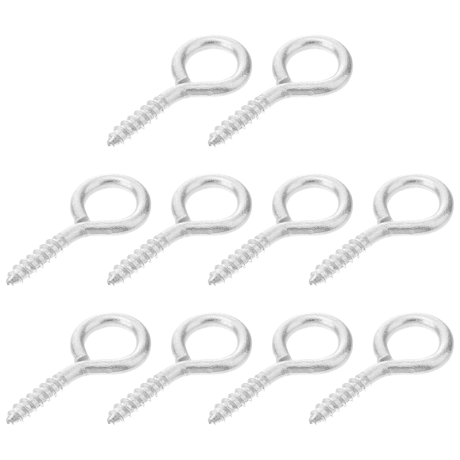 10 Pcs Decorative Hooks Screws for Wood Metal Rings Anti-rust Self-tapping Nickel-plated Iron Bolts