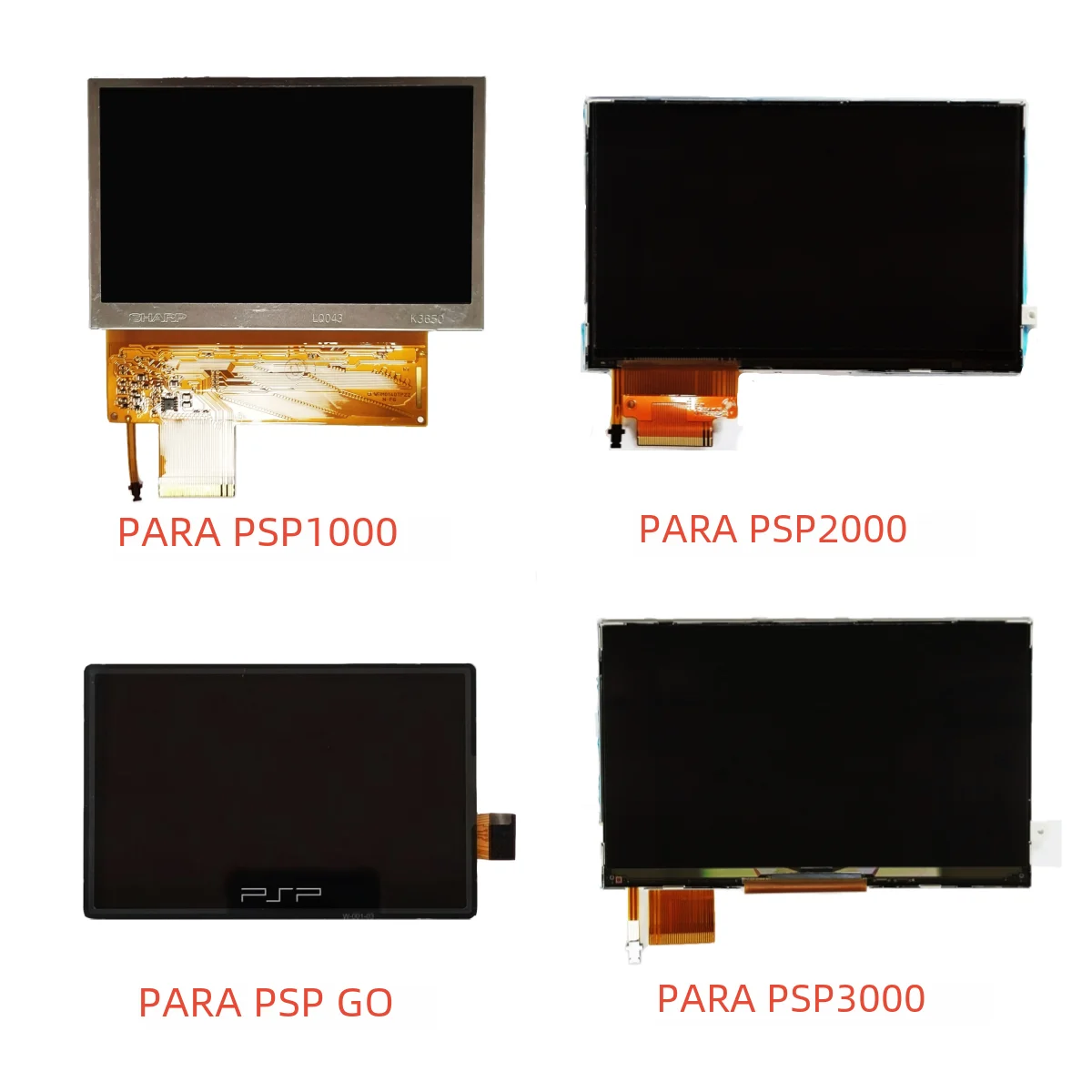 Nova Tela LCD para SONY PSP3000/PSP2000/PSP1000/PSP GO, Substituição de Tela para PSP