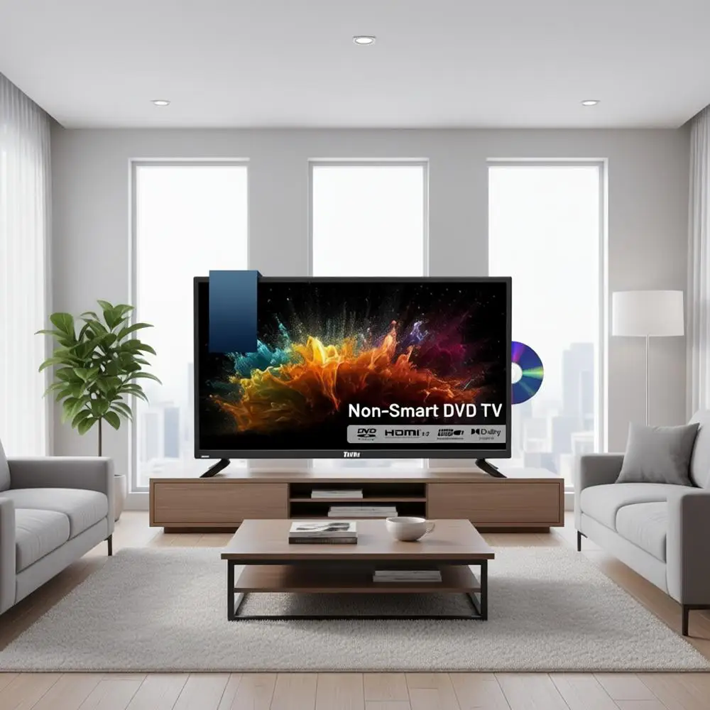 

32-дюймовый LED-телевизор 720P HD со встроенным DVD-плеером, портами HDMI, USB, VGA для дома, кухни, офиса, автофургона