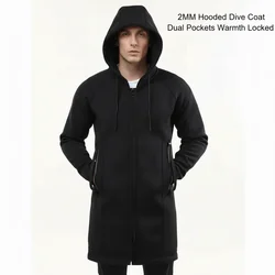 Neoprene diving jacket  wetsuit Coat windbreaker winter Long hooded jacket men's waterproof windproof mountaineering