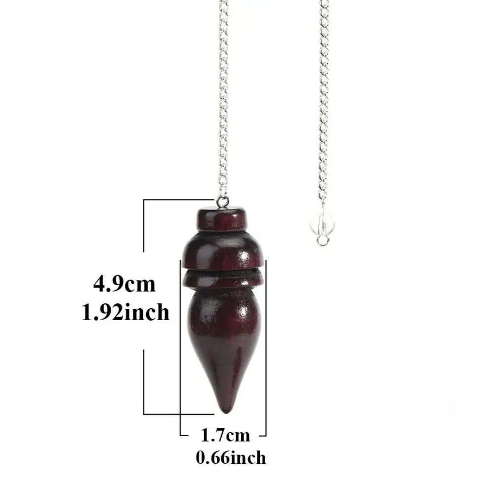 Desain baru liontin Pendulum kayu alami jimat penyembuhan Reiki Pendulum Pendulum Dowsing dengan rantai bulat pola kerucut