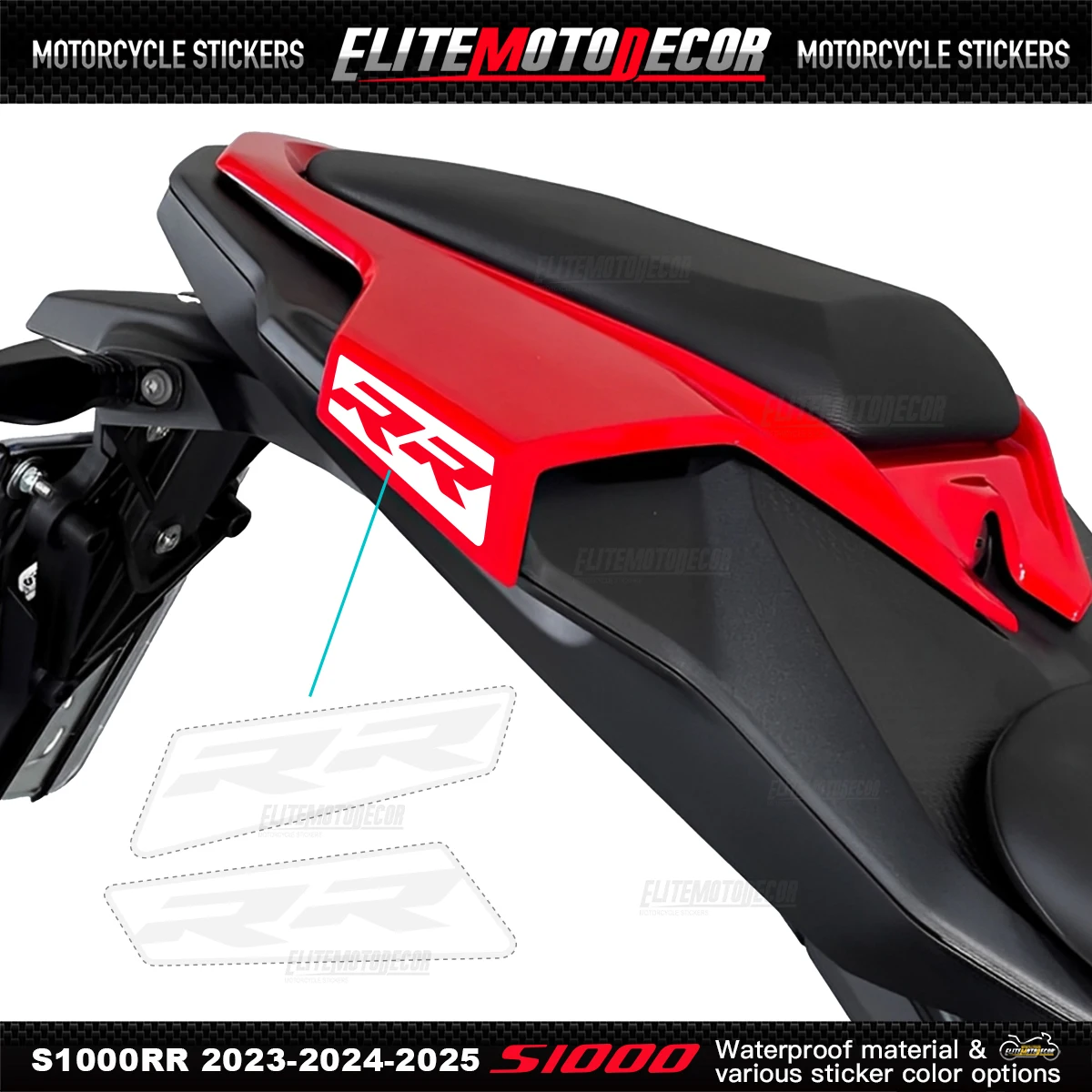 

For S1000RR 2023 2024 2025 RR hollow Rear Seat Sticker Rear Hump Tail Sticker S1000RR 2024 Motorcycle Sticker Decal