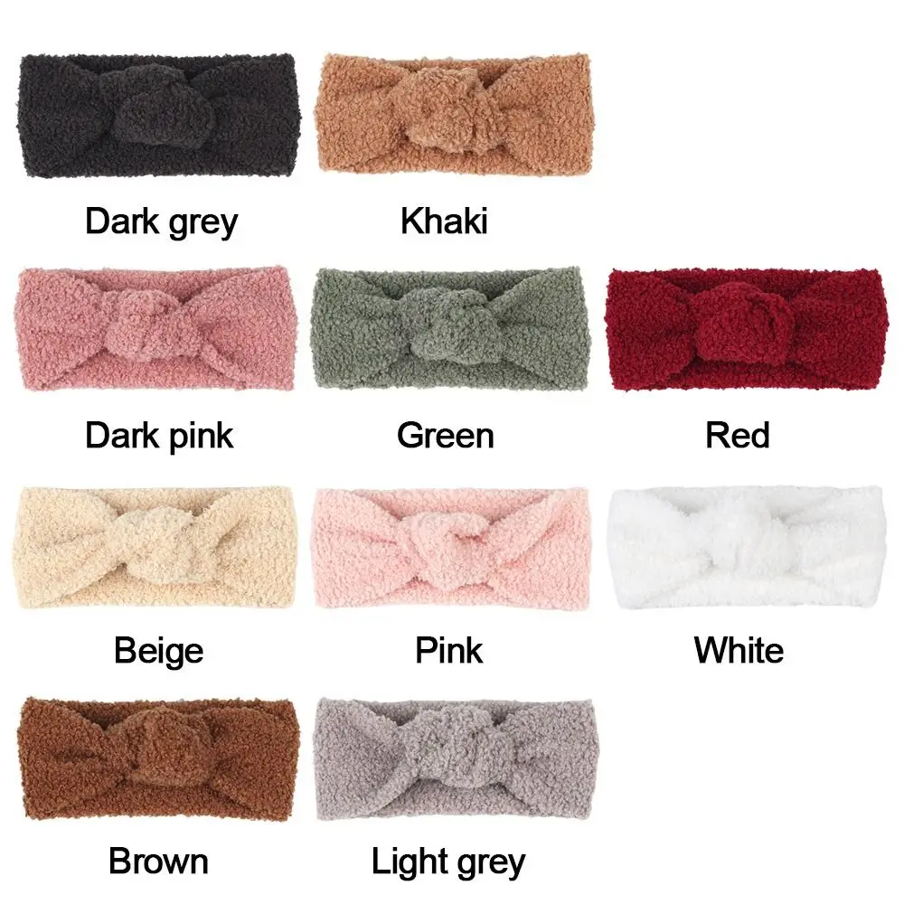 Teddy Fabric Baby Head Bands Girl Hairband Elastic Knot Top Turban Warm Hair Band Newborn Headwrap Autumn Winter