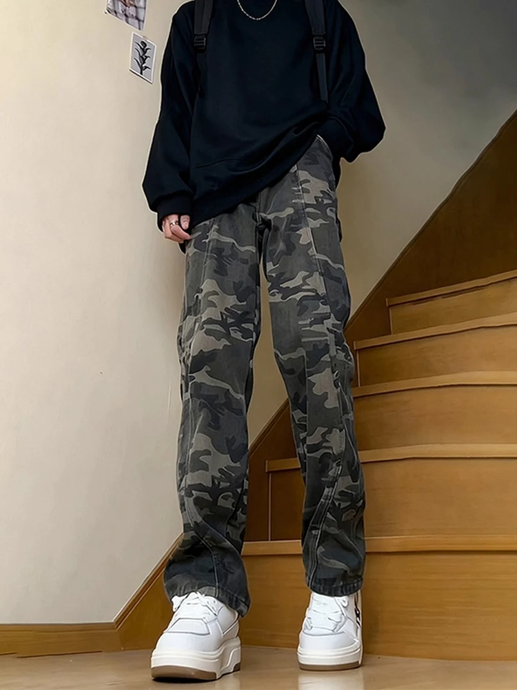 Pantaloni da lavoro mimetici Cleanfit Pantaloni da uomo Sle High Street Slim Fit Bootcut Jeans in denim Abbigliamento autunnale Casual Youth Faion