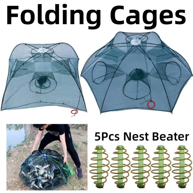 

6 Holes Mesh for Fishing Net/Tackle/Cage Folding Crayfish Catcher Casting/Fish Network Crab/Crayfish/Shrimp/Smelt/Eels Traps