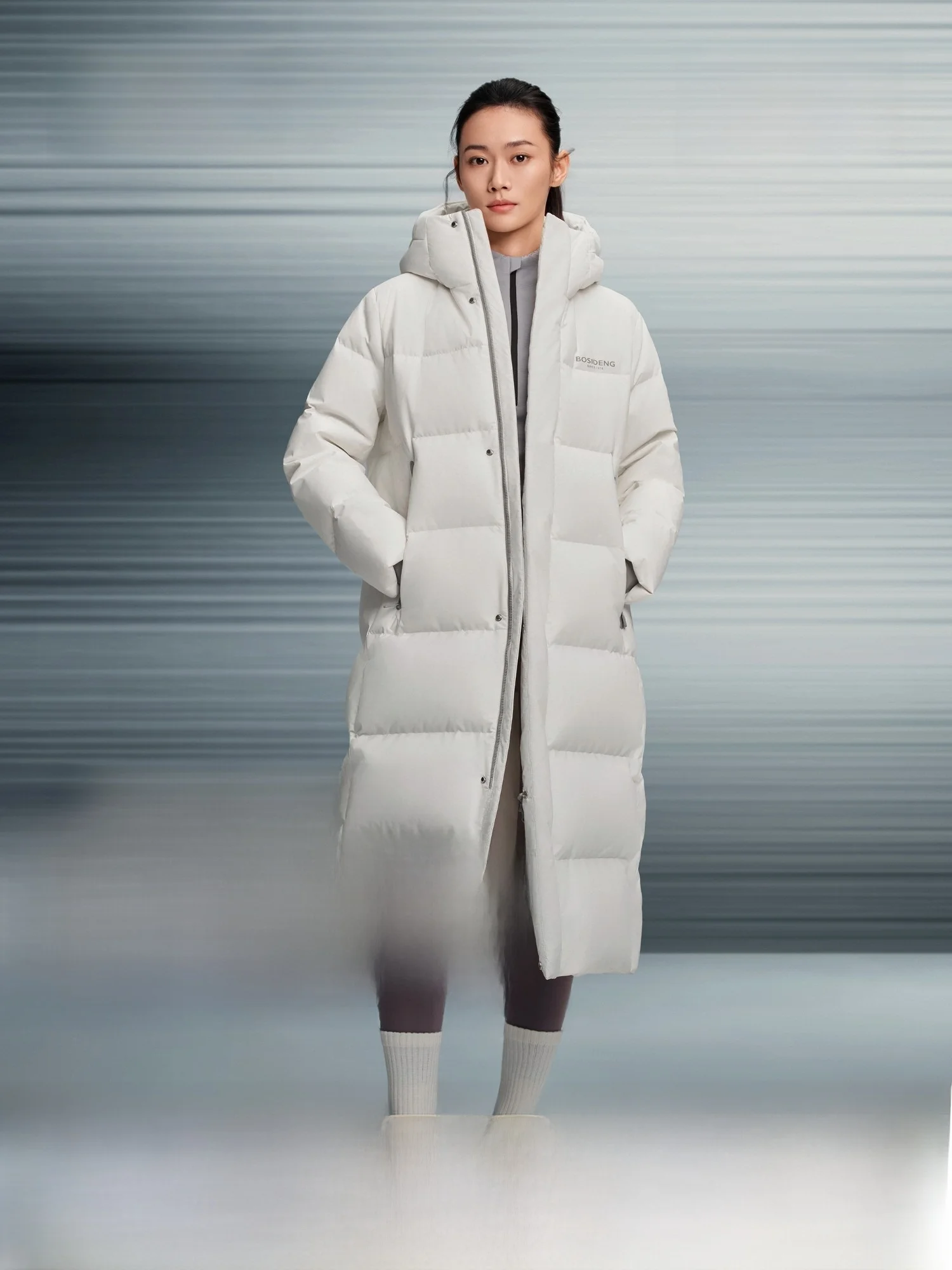 

Bosideng Winter New Style Anti-Static Long Women's down Jacket Sporty Warmth Large Size Polyester Fiber Duck down Filling