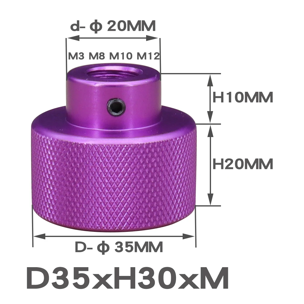 M6 M8 M10 M12 Knurled Thumb Nuts With Side Hole Aluminum Alloy Hand Grip Knobs Step Nut Silver/Black/Red Hand twisted nut
