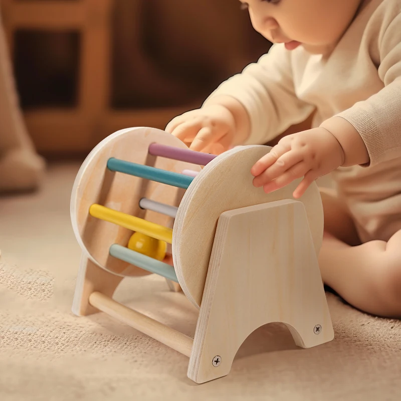 Montessori Bebek Ahşap Oyuncaklar Sikke Topu Meşgul Davul Bebek Öğretim Yardımı Hediyeler Renk Şekli Biliş Maç Eğitici Duyusal Oyuncak