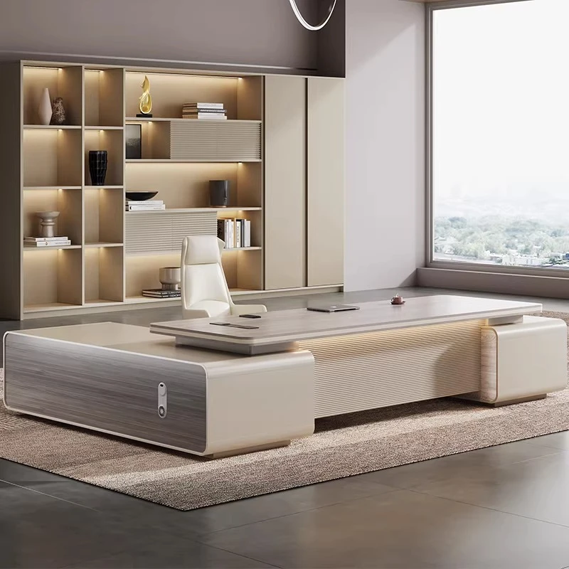 #Lshaped Computer Office Desk Minimalist Multifunctional European Aesthetic Office Desk Large Luxury Tavolino Unique Furniture