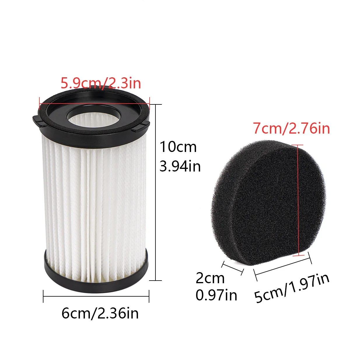 Filtro HEPA para aspiradora con cable, accesorio para MooSoo D600 D601 Cecotec Thunderbrush 520