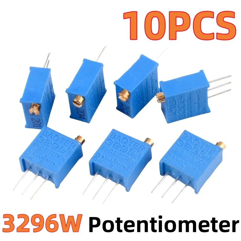 10PCS 3296W potentiometer adjustable resistance type 50 ohms, 5k, 10k, 20k, 50k, 100k, 200k, 500k, 1m ohms, 100R 200R，500R