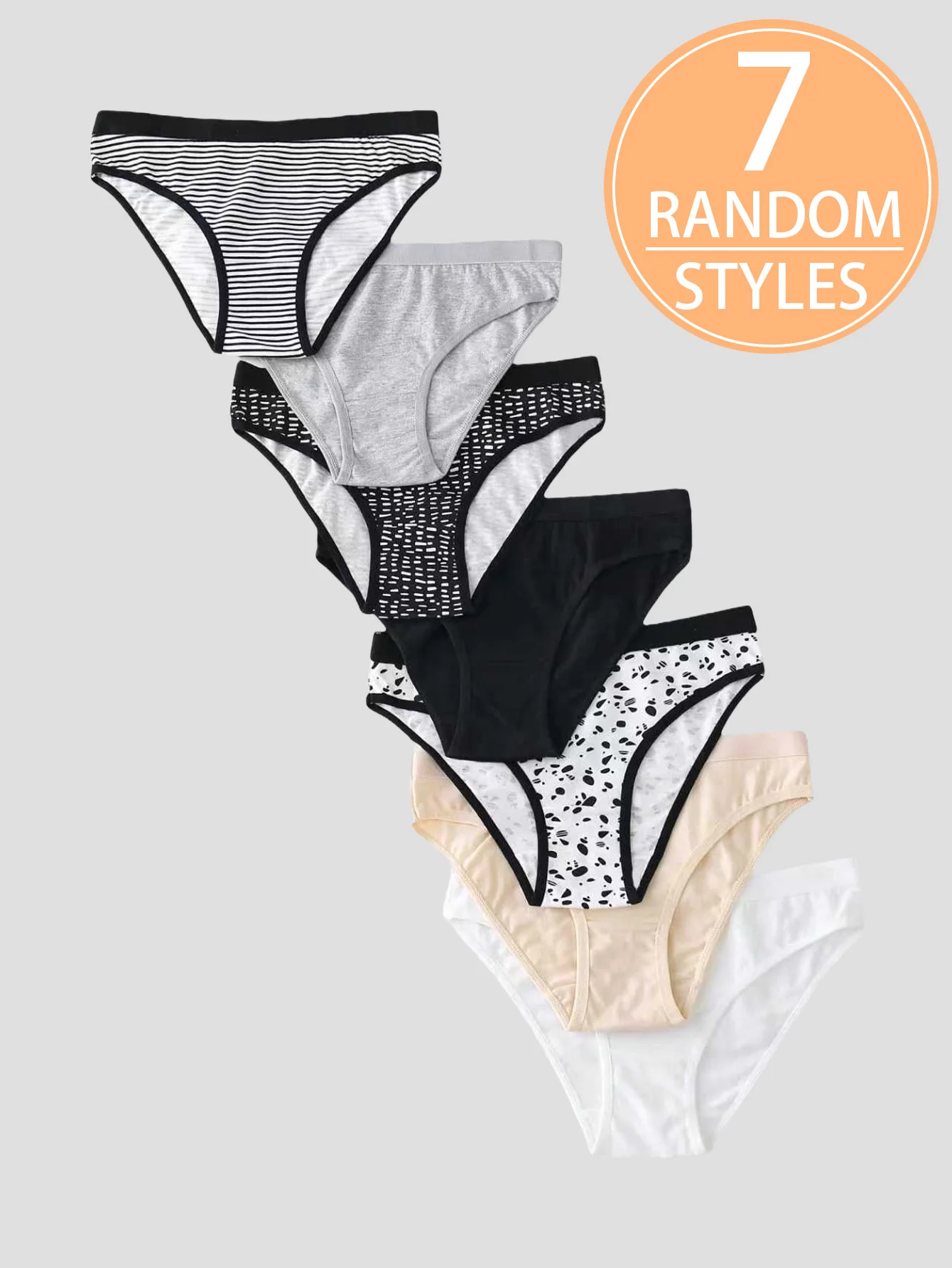 7-Pack Mixed Color Comfortable Triangle Underwear for Teenage Girls 13-16 Years Old Random Assorted Sizes Medium to Large