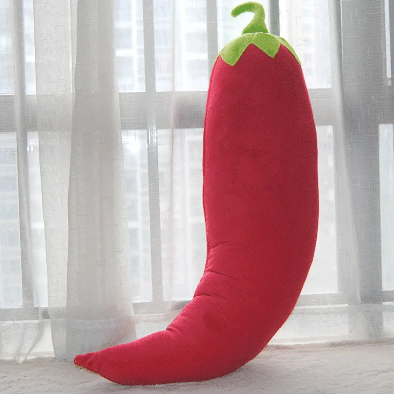 

80cm Big Vegetable Red Chili Plush Toy Soft Simulation Hot Pepper Doll Sofa Decoration Gift