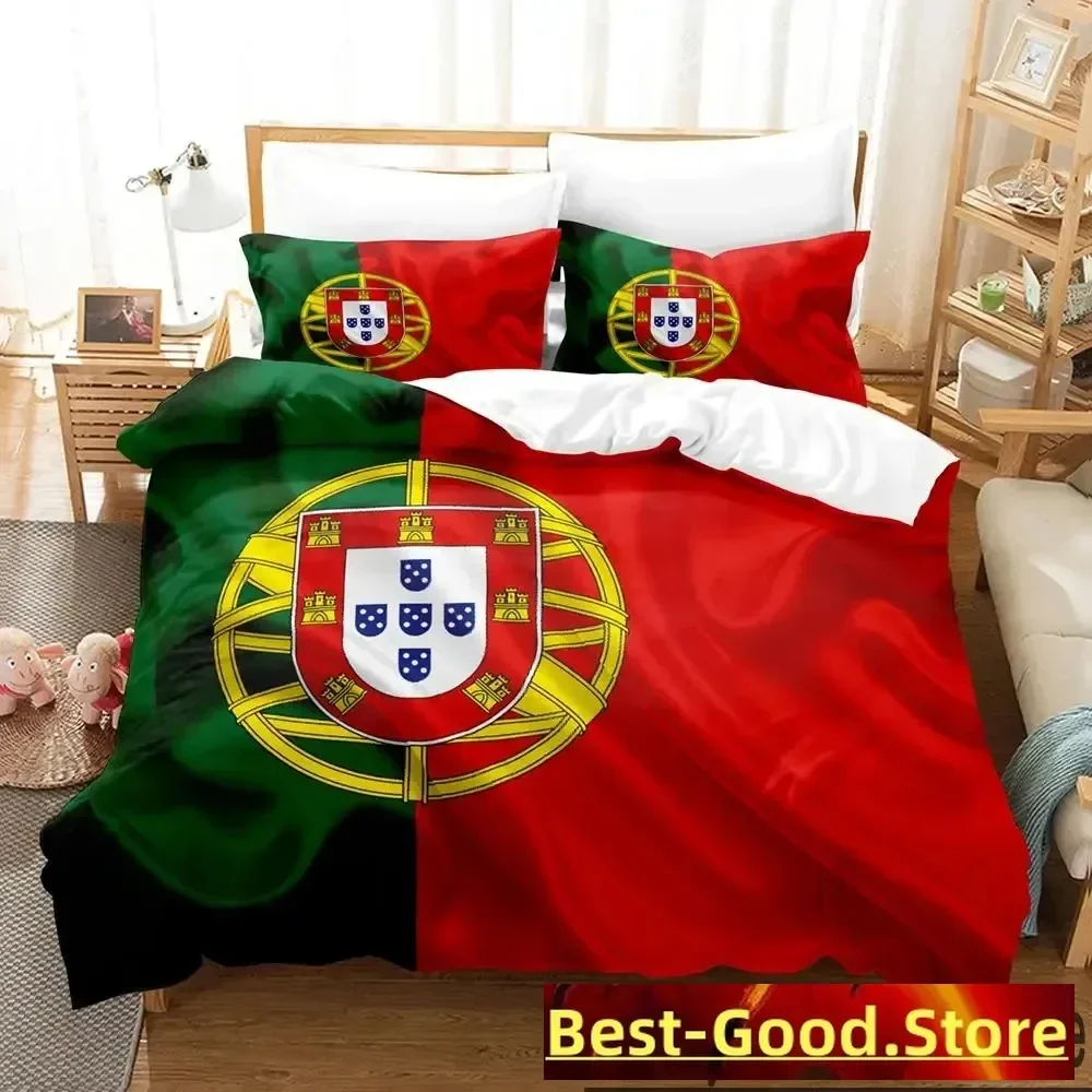 3D Print Portugal Flag Bedding Set Boys Girls Twin Queen King Size Duvet Cover Pillowcase Bed boys Adult Home Textileextile