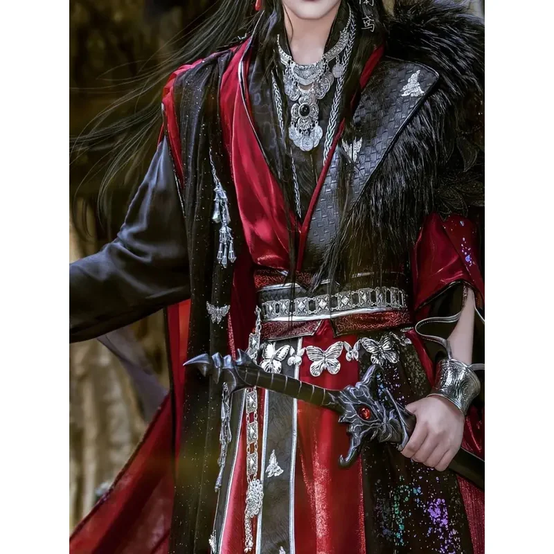 Chinese TV Series TGCF Tian Guan Ci Fu Xie Lian Hua Cheng Cosplay Costume Hua Cheng  Cos Dress Hanfu Full Set