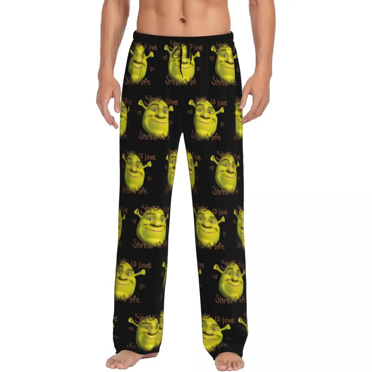 

Мужские пижамные штаны Custom S-shreks с эластичным поясом, забавные мультяшные штаны для сна и отдыха с карманами