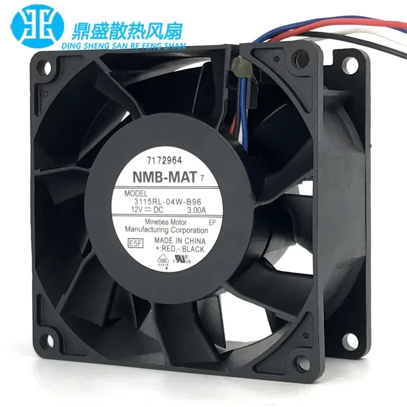 Origina NMB 3115RL-04W-B96 Two Ball Bearin 8038 80MM 80*80*38mm Server Cooling Fan 12V 3A With 4PIN