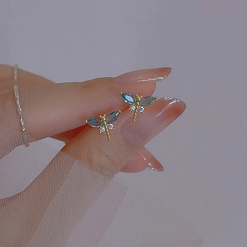 Korean Exquisite Spider Butterfly Insect Earrings For Women Bling Zircon Stud Earring Girl Wedding Party Sweet Jewelry Brincos
