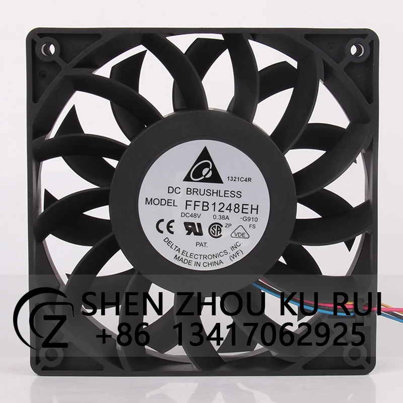 FFB1248EH Case Fan Dual Ball Bearing for DELTA 120*120*38MM 12CM 48V 0.38A Violent High Airflow Inverter Cooling Fan