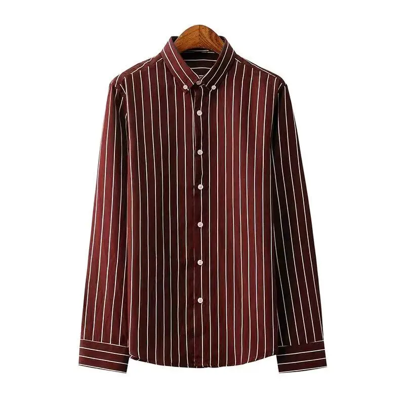 2025 new fashionable men's British style striped printed long sleeved shirt, comfortable casual top with 10 colors - Image 6
