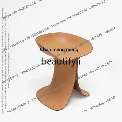 Modern light luxury living room leather, bedroom dressing stool, household shoe changing stool, special-shaped seat pierH