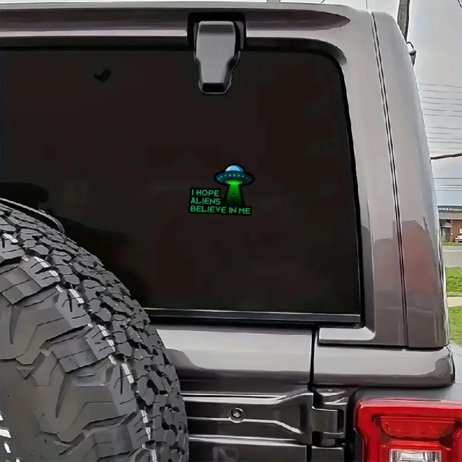 Modern, creative, and trendy car, motorcycle decal sticker for laptop, cup, helmet, and window - Inspiring aliens to believe in