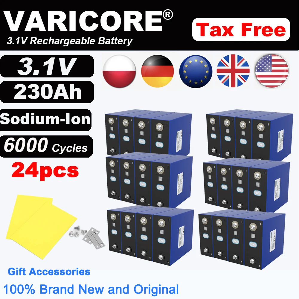 

24x Grade A 3.1V 230Ah Sodium-Ion Battery 20c Resistant low,high Temperature DIY 12v 24v Electric Car Travel Golf Cart Tax Free