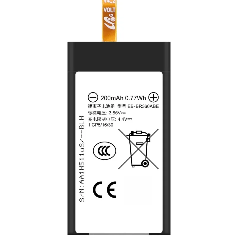 Bateria de relógio EB-BR360ABE 3,85 V 200mAH para Samsung Watch Gear Fit 2/SM-R360