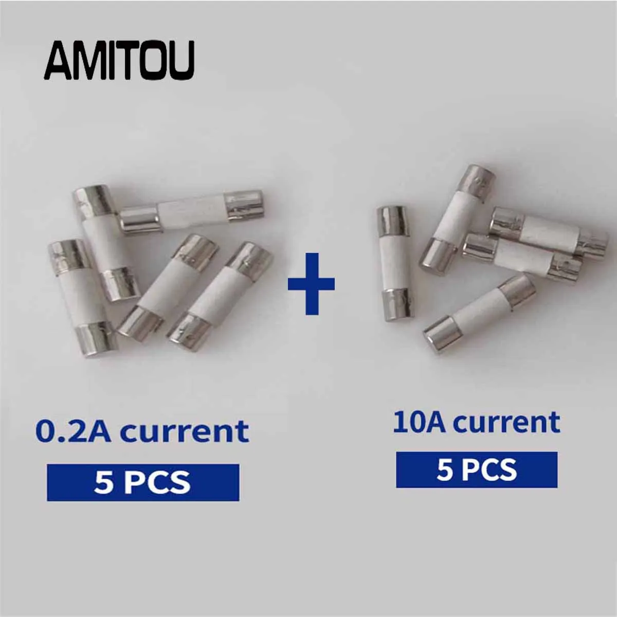 AMITOU 5pcs/Lot Ceramic Fuse Tube 5X20mm 200mA 10A  AMP Fuse Ceramic Fusible Fast Blow Tube Fuses Eletrician Tools