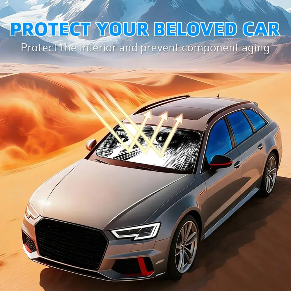Comic Expressions Sun Visor Foldable Universal Car Windshield Sun Shade UV Protection Heat Insulation Foldable Cover