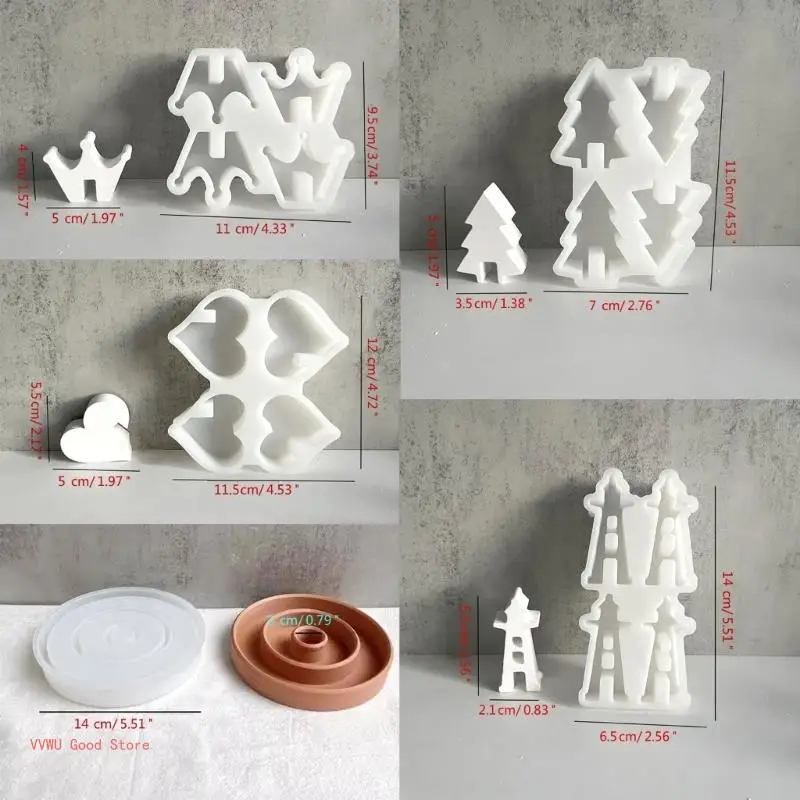 House Silicone Moulds Heart House Resin Molds Handmade DIY Baking Molds Castings Molds Home Decorations