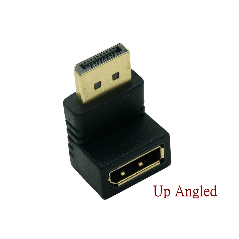 UP Down Displayport Adapter Left Right Angled DP Adapter 4k/60Hz 2K/144Hz Pass Through 90 Degree Angle Displayport 1.2 Converter