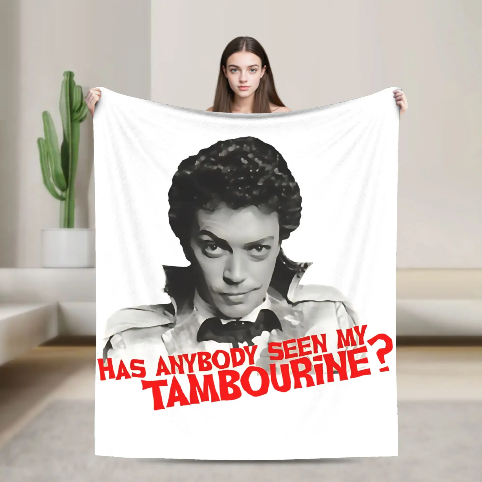 Anything Can Happen On Halloween Knitted Blankets Flannel Tim Curry Lightweight Thin Throw Blanket for Bedding Couch Bed Rug