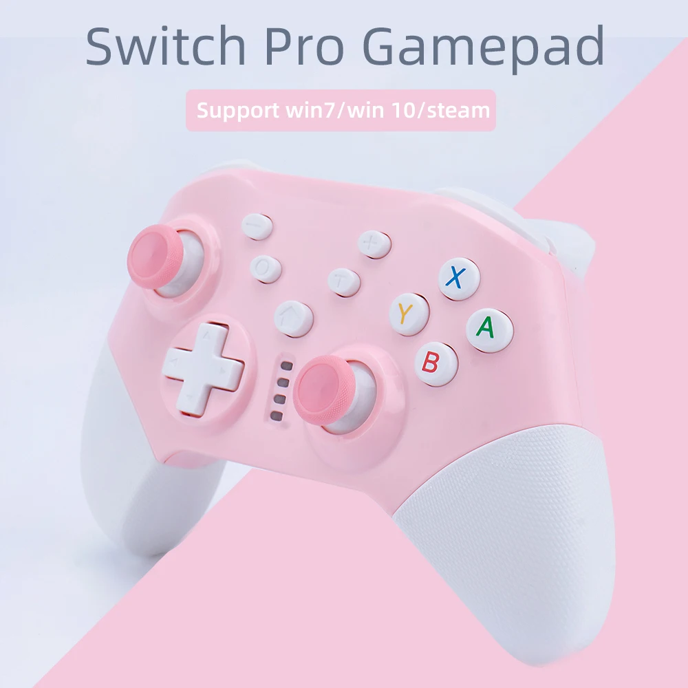 Switch Pro gamepad  supports switch console with dual motor vibration, pink game controller supports PC win10