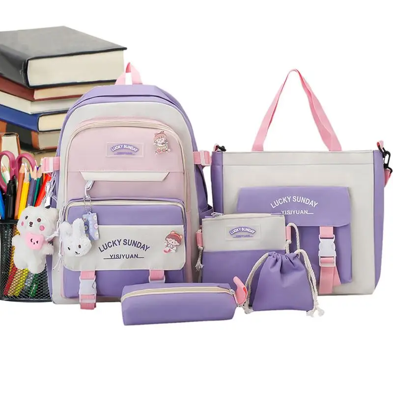 

Large Capacity School Bag Large Capacity Bag Combo Kit Canvas School Backpack Combo Set For Kids Boys Girls Teenage And Students