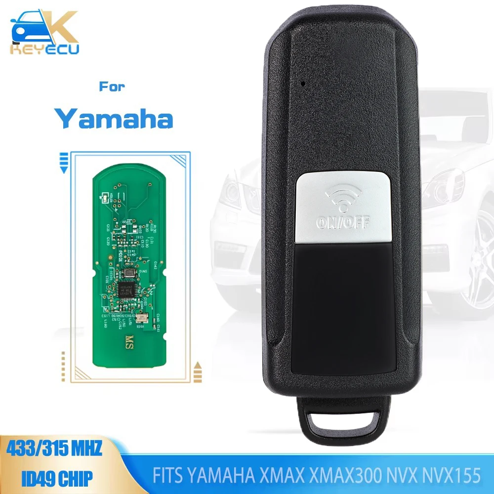 KEYECU Motorcycle Remote Key 315MHz / 433MHz ID49 Chip Fob for YAMAHA XMAX XMAX300 NVX NVX155 AEROX JAUNS QBIX TMAX530 TMAX560