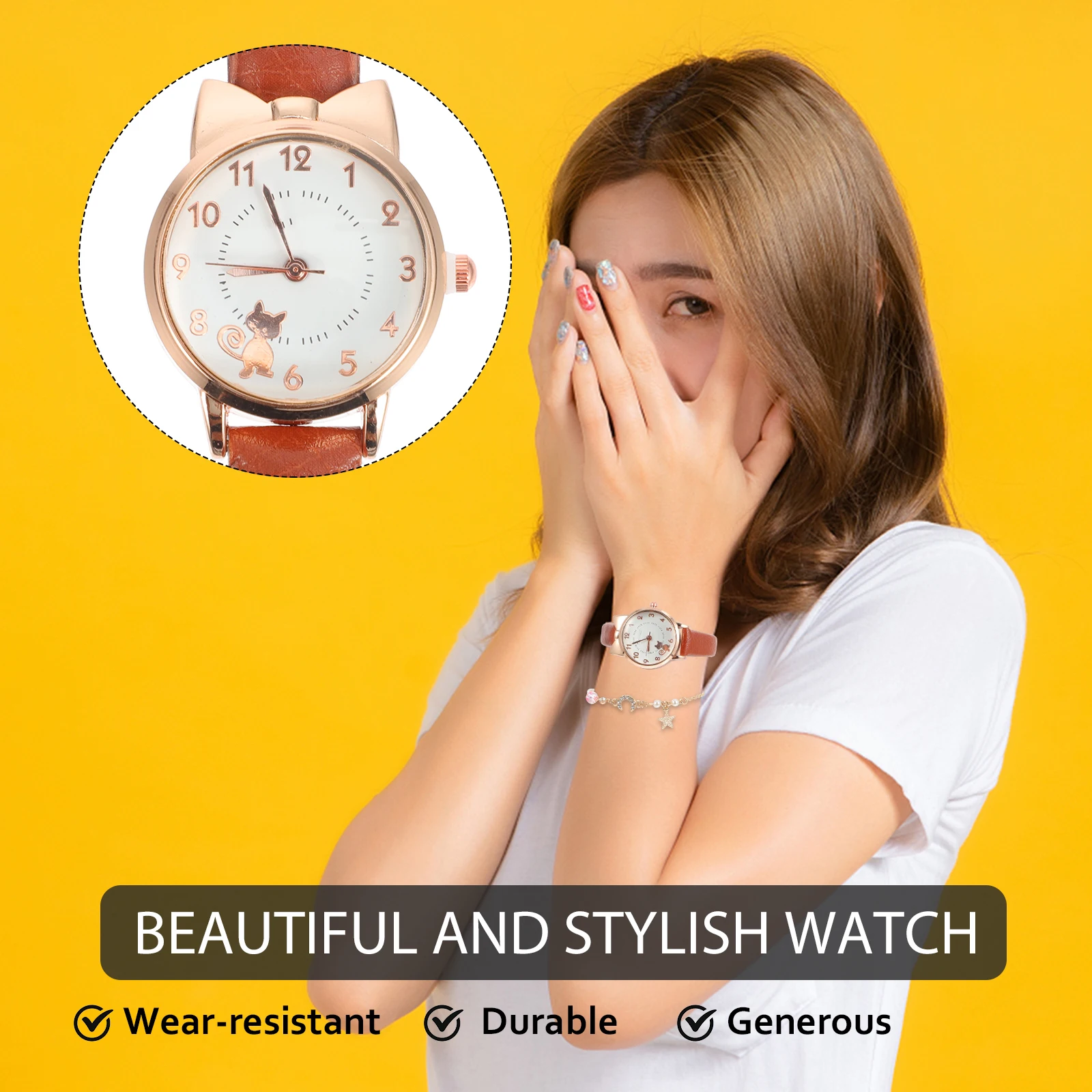 

Quartz Watch Bracelet Set Watches for Men Automatic Zinc Alloy Moon Wrist Child Women