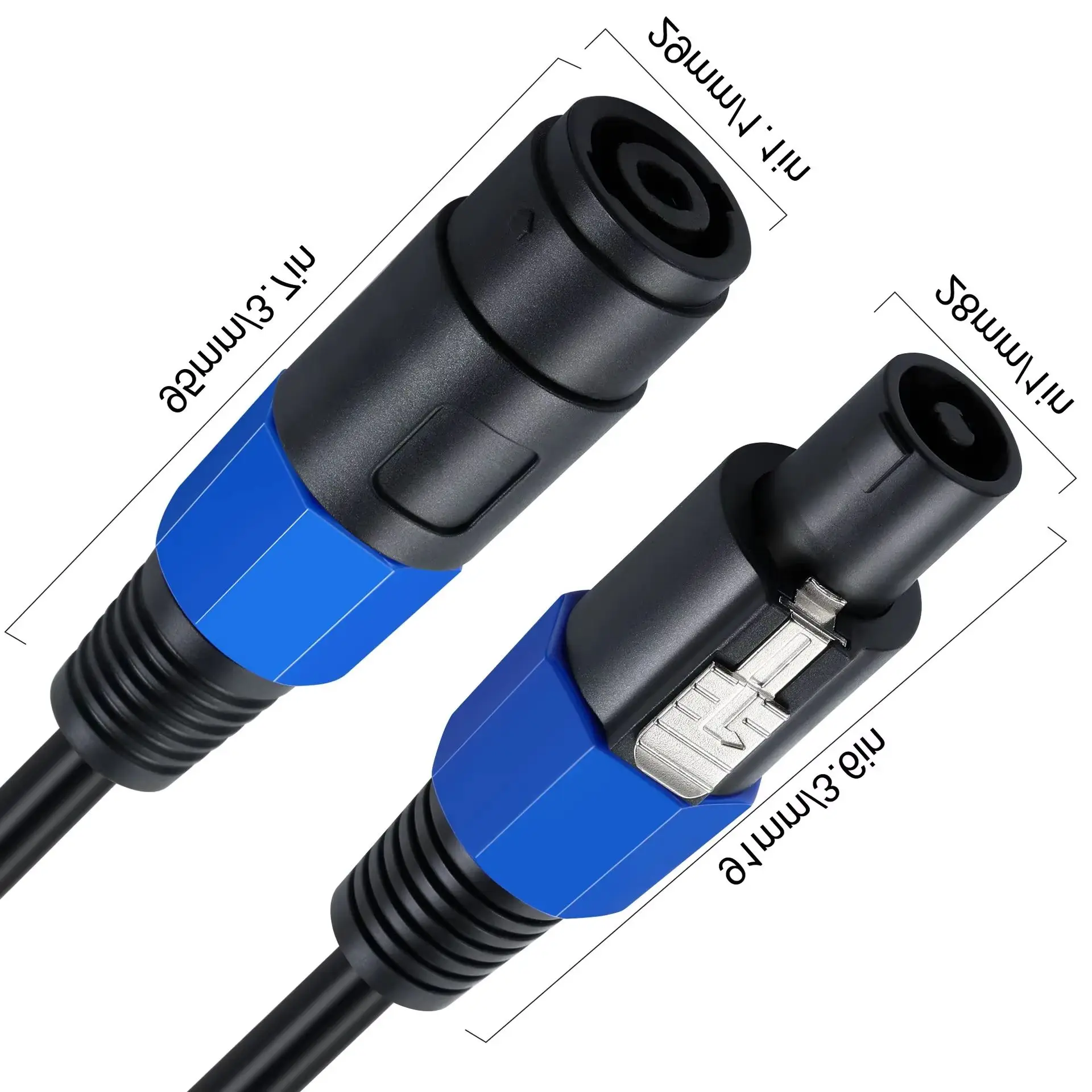 Speakon SOUND Male to Speakon Male Female Professional Copper Audio Cord For DJ Speaker extension Cable 5m Wire with Twist Lock