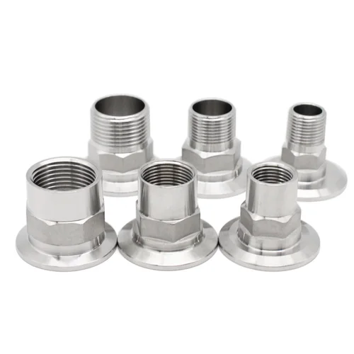 Imagen 2 del producto 1/2 ""3/4"" 1 ""11/2"" 2 ""SS304 acero inoxidable DN15 sanitario rosca macho hexagonal 50,5 virola accesorio de tubería Tri abrazadera adaptador fundido